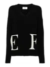 Elisabetta Franchi Logo-intarsia Virgin-wool Jumper In Black