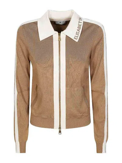Elisabetta Franchi Tricot Sweater In Brown