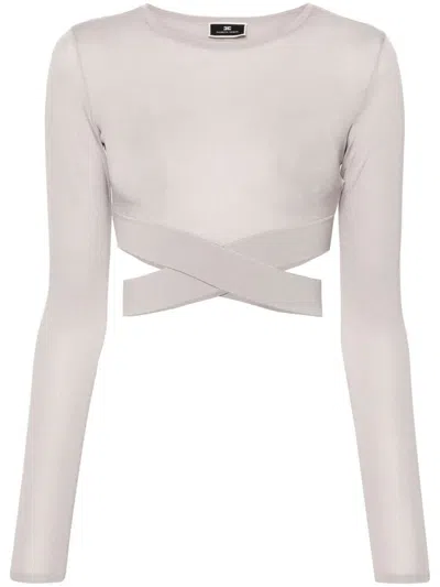 Elisabetta Franchi Tricot Sweater In Gray