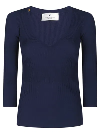 Elisabetta Franchi Tricot Sweater In Oltremare