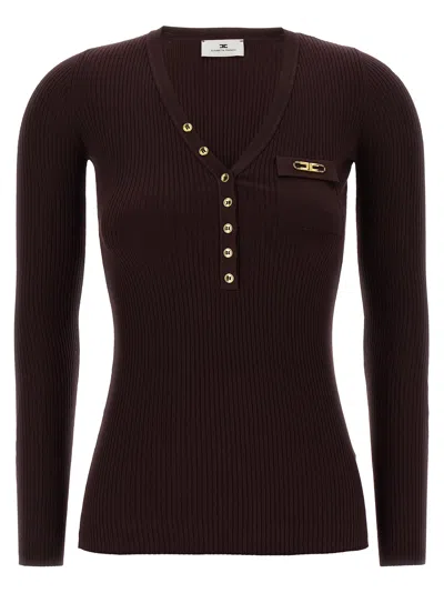 Elisabetta Franchi Tricot Sweater Sweaters And Cardigans Bordeaux In Brown