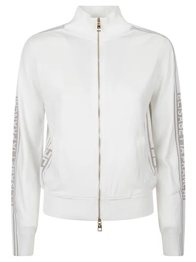 ELISABETTA FRANCHI CONTRASTING LOGO BAND SWEATSHIRT