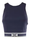 Elisabetta Franchi Blue Tricot Top In Blue