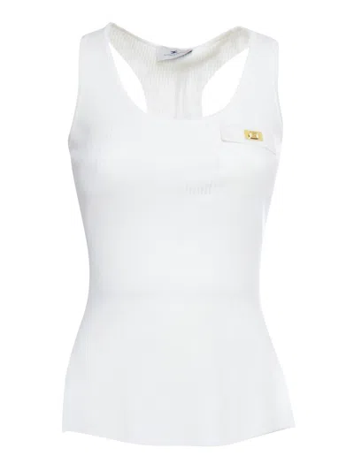 Elisabetta Franchi Tricot Top In White