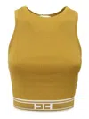 Elisabetta Franchi Round-neck Vest In Yellow