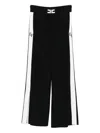 Elisabetta Franchi Palazzo Trousers With Shiny Side Bands In Black