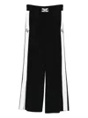 Elisabetta Franchi Palazzo Trousers With Shiny Side Bands In Black