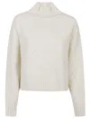 Elisabetta Franchi Tricot Turtle Neck Sweater In White
