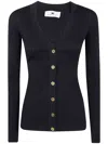 Elisabetta Franchi Ribbed Gold-button Cardigan
