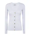 Elisabetta Franchi Ribbed Button Cardigan In Animal Print