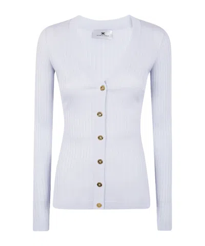 Elisabetta Franchi Ribbed Button Cardigan In Animal Print