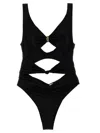 Elisabetta Franchi Trikini Knot Detail One-piece Swimsuit In Black