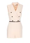 Elisabetta Franchi V-neck Jumpsuit Belted Button Detailing