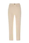 Elisabetta Franchi High-waist Tailored Trousers With Subtle Detailing In Neutral