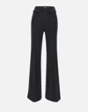 Elisabetta Franchi Flared Leg Crepe Pants Front Flaps