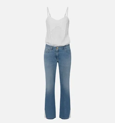 Elisabetta Franchi Trousers In Avorio/azzurro