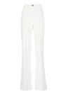Elisabetta Franchi Logo-plaque Flared Trousers In Beige