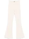 Elisabetta Franchi Butter Flared Trouser With Logo In Beige