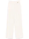 Elisabetta Franchi Contrasting-topstitching Crepe Trousers In Beige