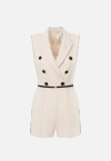 Elisabetta Franchi Crepe Jumpsuit In Beige