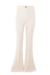 Elisabetta Franchi Butter Flared Trouser With Logo In Beige