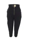 Elisabetta Franchi Tailored Pants With Unique Belt Detail In Black