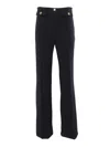 Elisabetta Franchi Logo-plaque Flared Trousers In Black