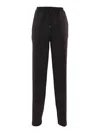 Elisabetta Franchi Flared Leg Crepe Pants Front Flaps In Black