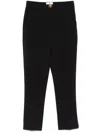 Elisabetta Franchi Logo-plaque Crepe Trousers In Black