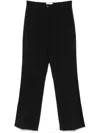 Elisabetta Franchi Logo-plaque Crepe Trousers In Black
