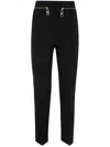 Elisabetta Franchi Straight Crepe Trousers With Zip In Black