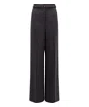 Elisabetta Franchi Flared Leg Crepe Pants Front Flaps In Black