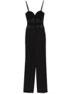 Elisabetta Franchi High-waisted Tailored Pants With Sheer Waistband Detail In Black
