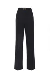 Elisabetta Franchi Wide-leg Trousers With High Waist In Black