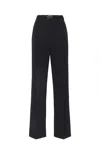 Elisabetta Franchi Wide-leg Trousers With High Waist In Black