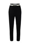 Elisabetta Franchi Knitted Tapered Trousers In Black