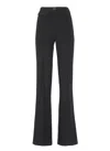 Elisabetta Franchi Flared Leg Crepe Pants Front Flaps In Black