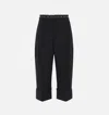 Elisabetta Franchi Tailored Wide Leg Cropped Trousers In Black