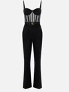 Elisabetta Franchi Tailored Jumpsuit With Corset Bodice In Black