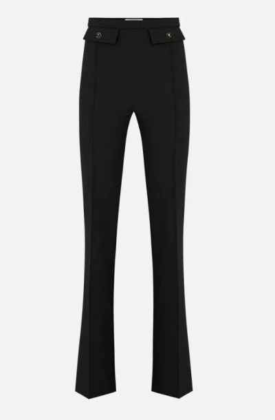 Elisabetta Franchi Double Crepe Trousers In Black