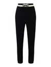 Elisabetta Franchi Black Viscose Pants In Blue