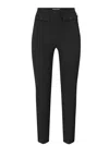 Elisabetta Franchi Double Crepe Trousers In Black