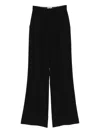 Elisabetta Franchi Pleated Wide-leg Trousers In Black