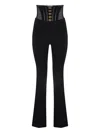 Elisabetta Franchi Corset-detail High-waisted Trousers In Black