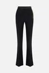Elisabetta Franchi Lightweight Crepe Trousers With Jewel Chain In Black