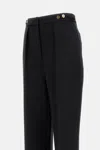 Elisabetta Franchi High Waist Pleated Wide Leg Trousers In Black