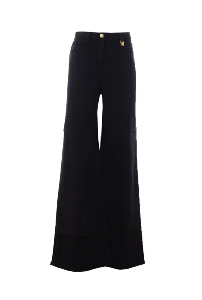 Elisabetta Franchi Wide Leg Jeans In Black