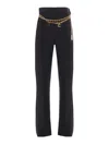 Elisabetta Franchi Logo Charms Belted Pants Black In Black