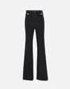 Elisabetta Franchi Logo-plaque Flared Trousers In Black