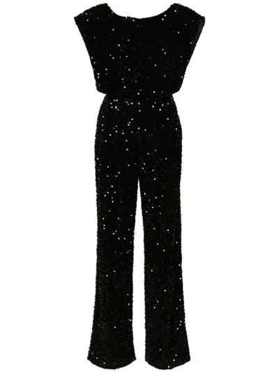 Elisabetta Franchi Sequinned Jumpsuit In Black  